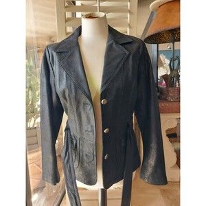 Vintage Bradley Bayou Jacket Womens M Soft Suede Leather Long Lines Chic Classy